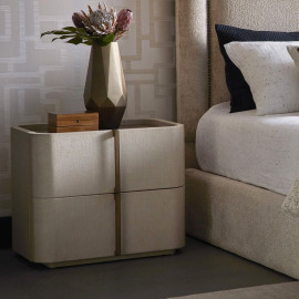 Jamille Small Cream Bedside Table | 2-Drawer Nightstand